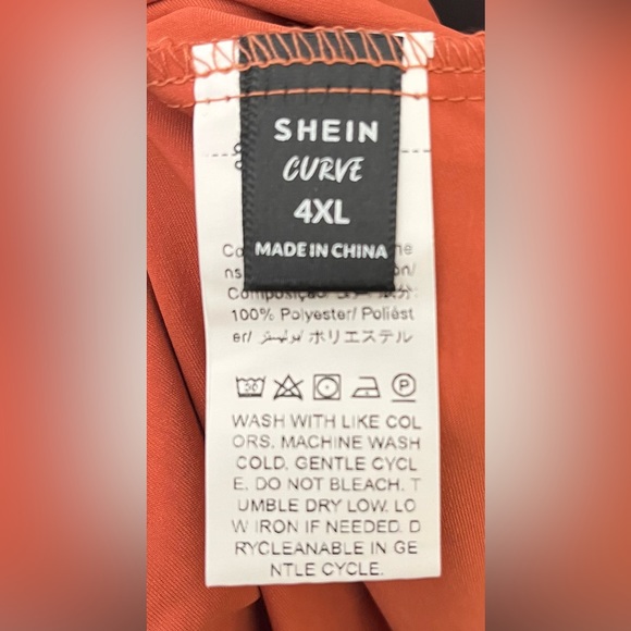 NWOT Shein women’s size 4X Blouse rustic orange - Picture 6 of 7